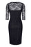 Lady Vintage Beatrice Wiggle Dress in Black Lace Classic