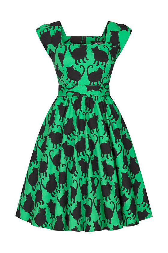 Lady Vintage Swing Dress in Fuzzy Print