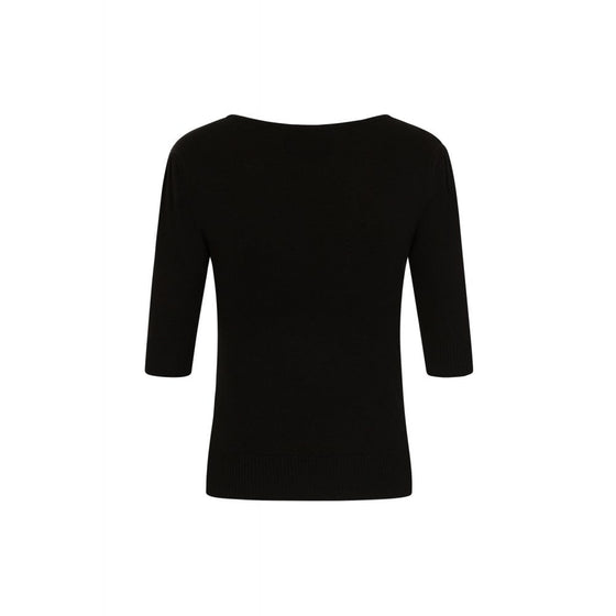Collectif Chrissie Plain Knit Top in Black