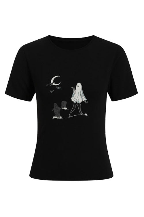 Collectif Ghouls Just Want to Have Fun T-Shirt in Black