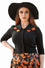 Collectif Halette Black Cardigan with Pumpkin Embroidery