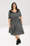 Hell Bunny Regan 50's Dress 3/4 Sleeves Bat Detail on Pockets