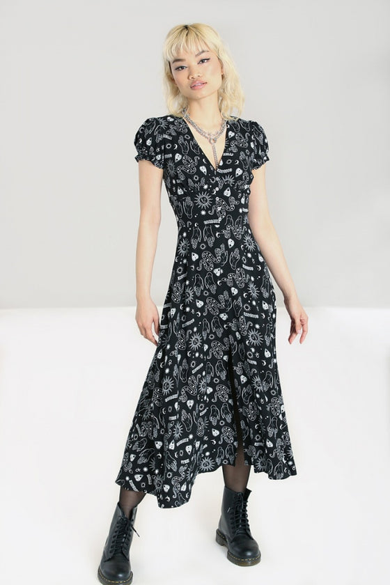 Hell Bunny Hello Goodbye Dress Maxi Ouija Halloween Print