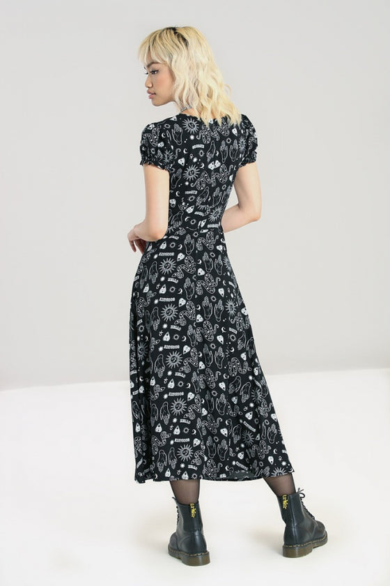 Hell Bunny Hello Goodbye Dress Maxi Ouija Halloween Print