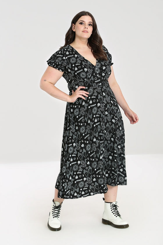 Hell Bunny Hello Goodbye Dress Maxi Ouija Halloween Print