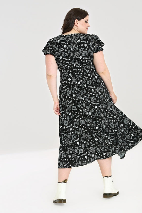 Hell Bunny Hello Goodbye Dress Maxi Ouija Halloween Print
