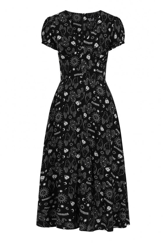 Hell Bunny Hello Goodbye Dress Maxi Ouija Halloween Print
