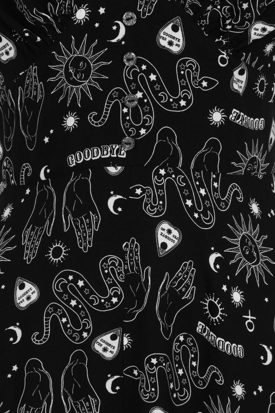 Hell Bunny Hello Goodbye Dress Maxi Ouija Halloween Print