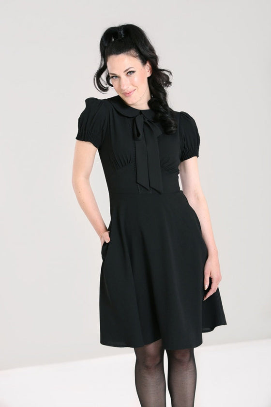 Hell Bunny Catherine Mid Dress in Classic Black