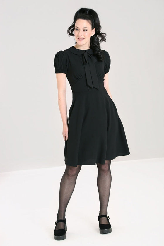 Hell Bunny Catherine Mid Dress in Classic Black