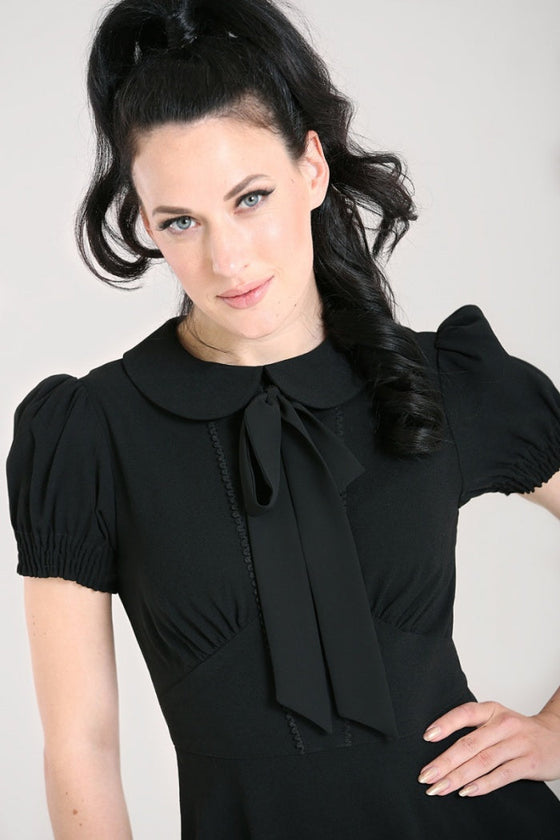 Hell Bunny Catherine Mid Dress in Classic Black