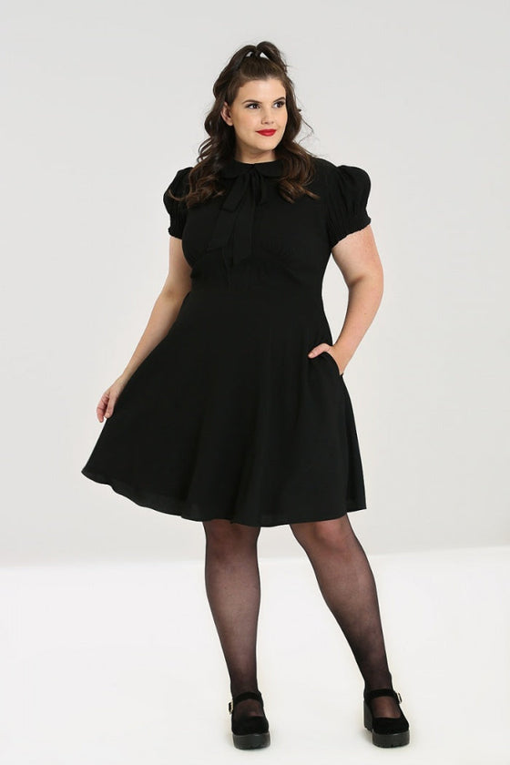 Hell Bunny Catherine Mid Dress in Classic Black