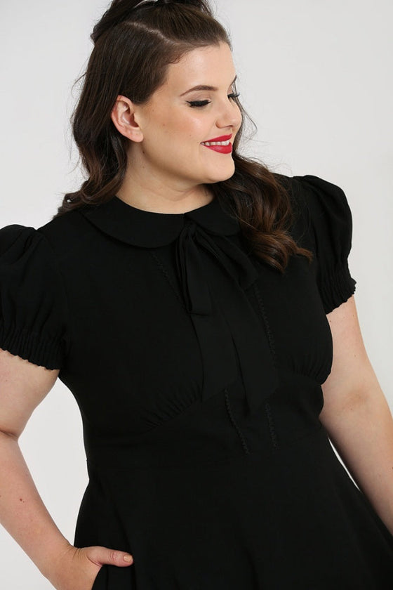 Hell Bunny Catherine Mid Dress in Classic Black