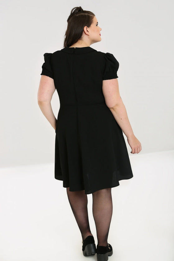Hell Bunny Catherine Mid Dress in Classic Black