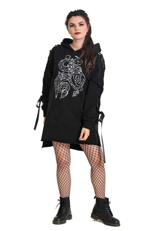 Hell Bunny Medusa Oversized Hoodie Dress Loungewear Collection Kitty Deluxe