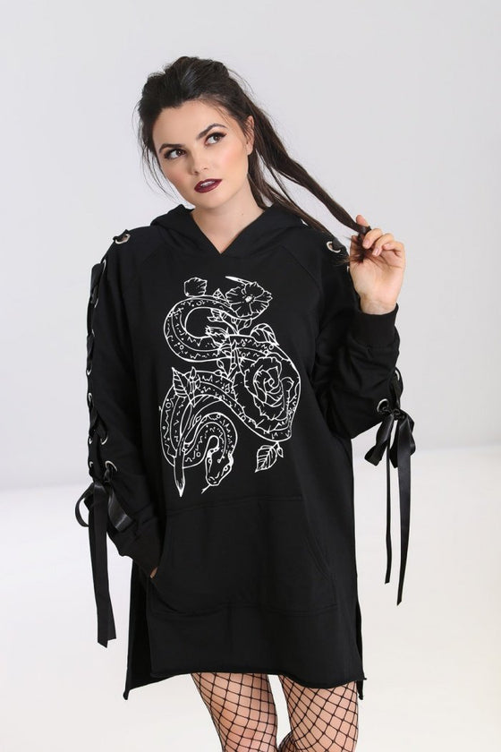 Hell Bunny Medusa Oversized Hoodie Dress Loungewear Collection