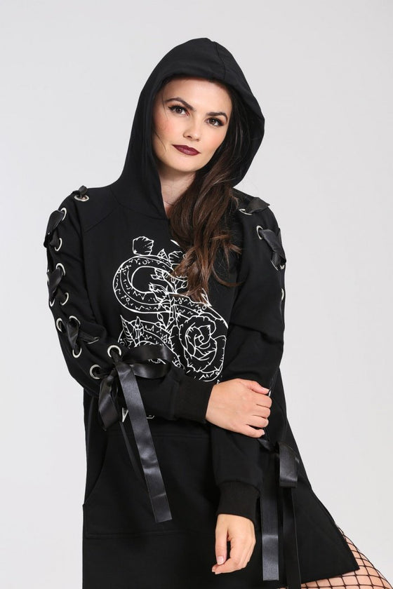 Hell Bunny Medusa Oversized Hoodie Dress Loungewear Collection