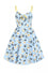 Hell Bunny Daisy Mid Dress Floral Light Blue