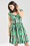 Hell Bunny Solana Mid Dress Striped and Tropical Leaves