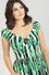 Hell Bunny Solana Mid Dress Striped and Tropical Leaves