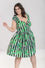 Hell Bunny Solana Mid Dress Striped and Tropical Leaves