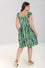 Hell Bunny Solana Mid Dress Striped and Tropical Leaves