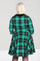 Hell Bunny Beryl Mid Dress 3/4 Sleeves Black and Green Tartan