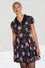 Hell Bunny Eloise Mini Dress Floral Print with Webs