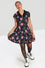 Hell Bunny Eloise Mini Dress Floral Print with Webs
