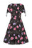 Hell Bunny Eloise Mid Dress Floral Print with Webs