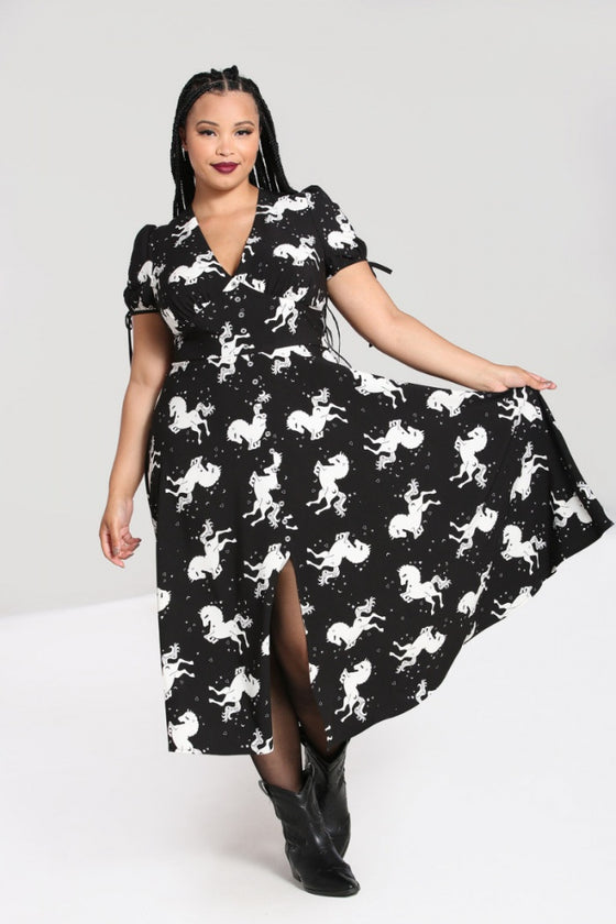 Hell Bunny Sullivan Maxi Dress Cute Horse Print