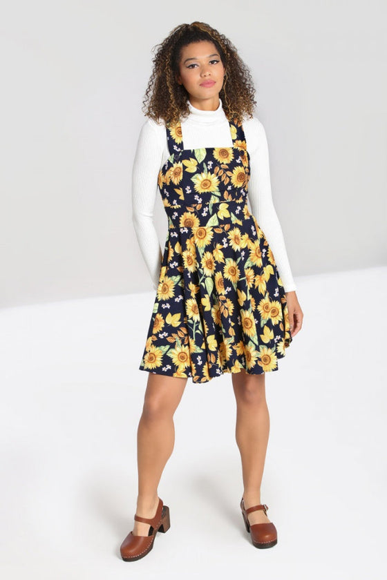 Hell Bunny Sunflower Pinafore Dress