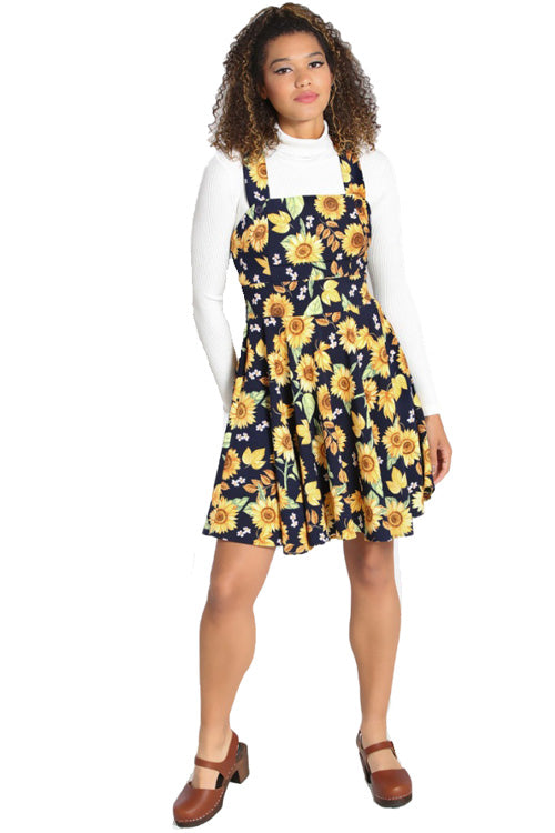 Hell Bunny Sunflower Pinafore Dress