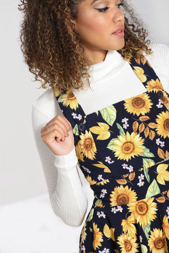 Hell Bunny Sunflower Pinafore Dress