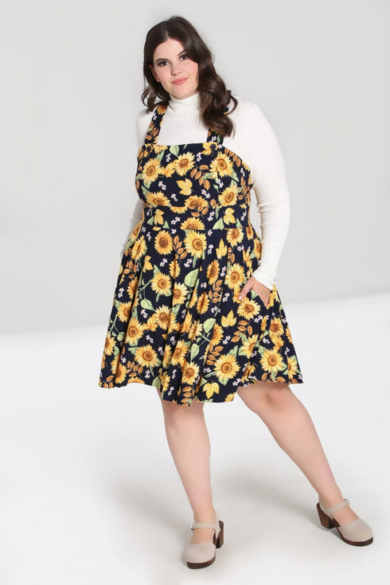 Hell Bunny Sunflower Pinafore Dress
