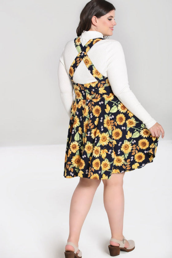 Hell Bunny Sunflower Pinafore Dress