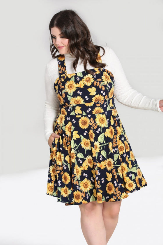 Hell Bunny Sunflower Pinafore Dress