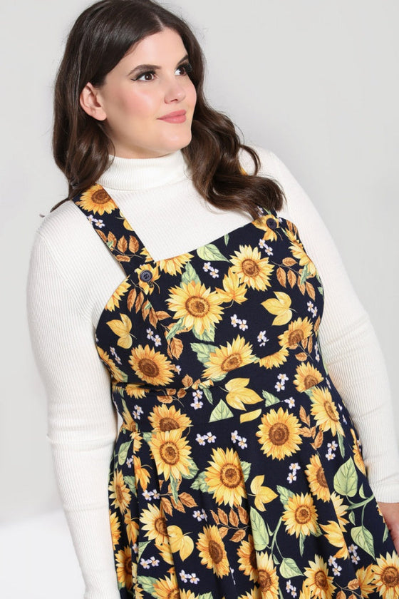 Hell Bunny Sunflower Pinafore Dress