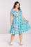 Hell Bunny Louella Dress Aqua Cherry Blossom Floral