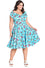 Hell Bunny Louella Dress Aqua Cherry Blossom Floral