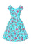 Hell Bunny Louella Dress Aqua Cherry Blossom Floral