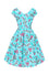 Hell Bunny Louella Dress Aqua Cherry Blossom Floral