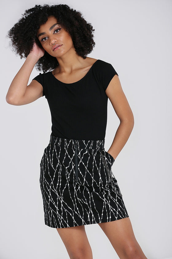 Hell Bunny Barbed Wire Mini Skirt