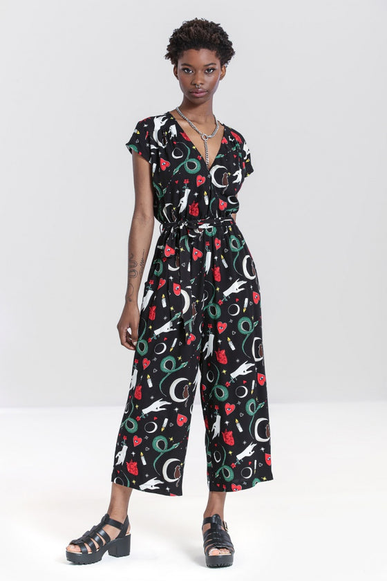 Hell Bunny Good Fortune Jumpsuit Kitty Deluxe