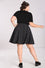 Hell Bunny Gail Skater Mid Skirt Black and Grey Tartan
