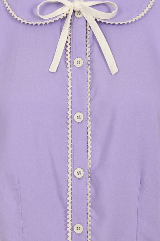 Hell Bunny Calliste Blouse in Lavender
