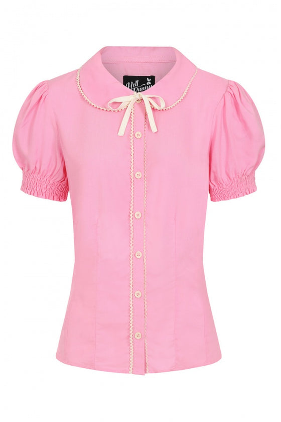 Hell Bunny Calliste Blouse in Pink