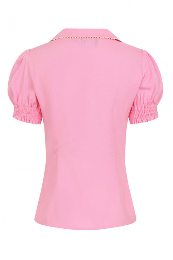 Hell Bunny Calliste Blouse in Pink