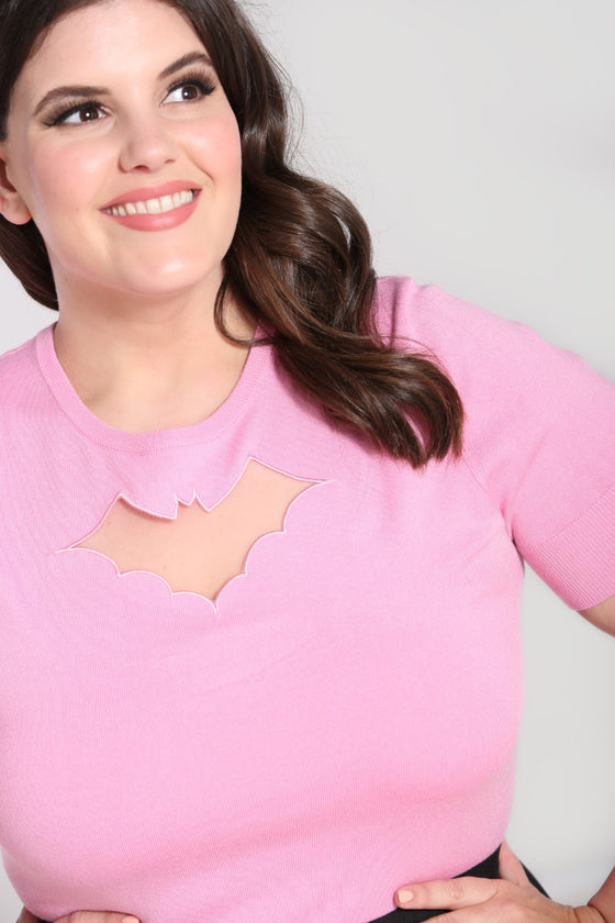 Hell Bunny Bat Top in Pink