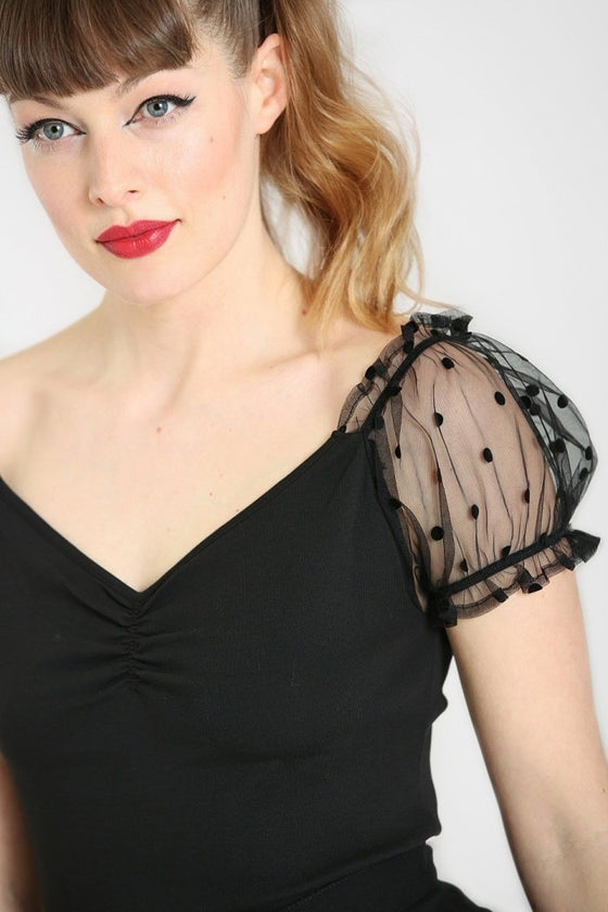 Hell Bunny Amandine Top in Black